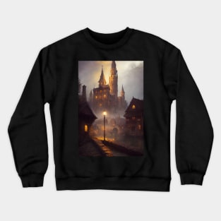 Medieval Fantasy Village at night Crewneck Sweatshirt